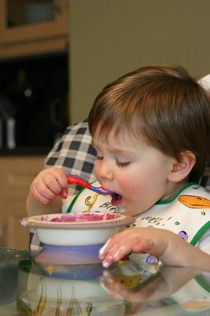 Blueberries and yogurt