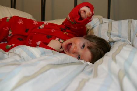 Playing on the bed